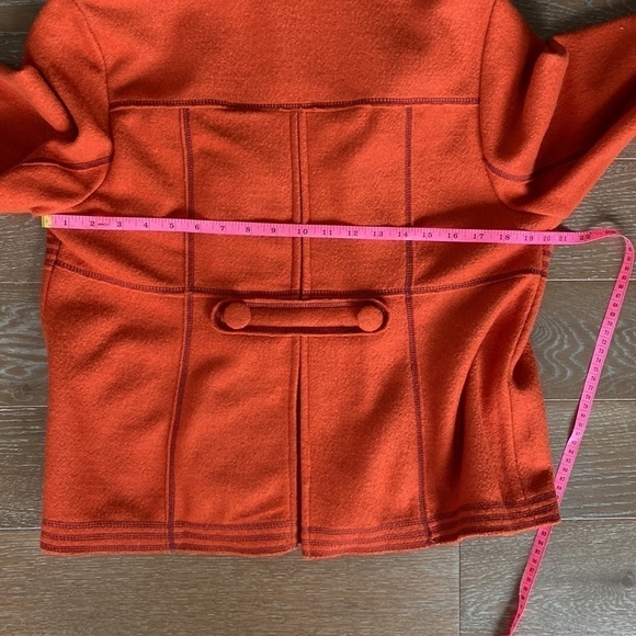 Robert Louis Fall Wool Blend Pea Coat | Orange | L - Picture 5 of 6